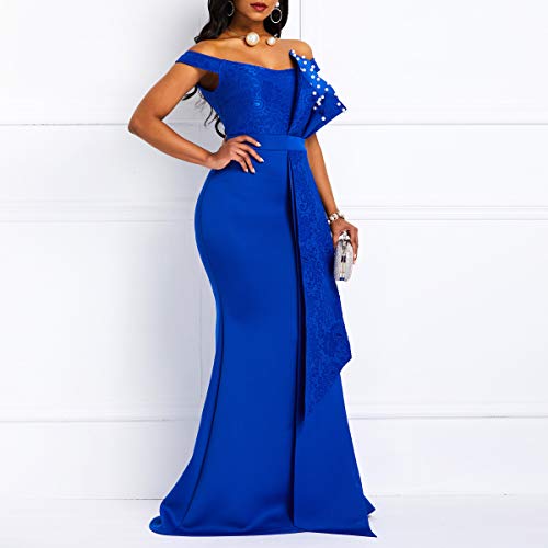 Image of Floor-Length Pearl Sleevelevess A-Line Women's Maxi Dress Long Dress