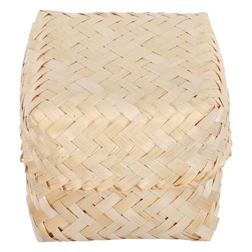 VERDANVERSE Klebriger Reiskorb aus Bambus dünstkorb Bambuswebkorb Bambus -Dampferkorb bambuskorb Brown
