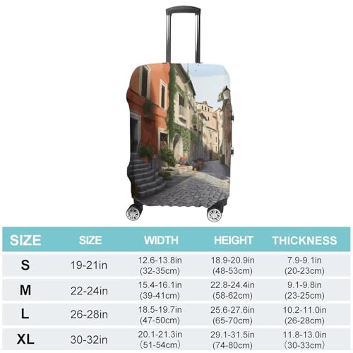 Carry on Luggage Cover Street of Italy Suitcase Covers for Luggages Tsa Approved Travel Luggage Sleeve Protector Elastic Suitcase Protector Anti-Scratch Washable Fits 19-30 Inch Case -L2
