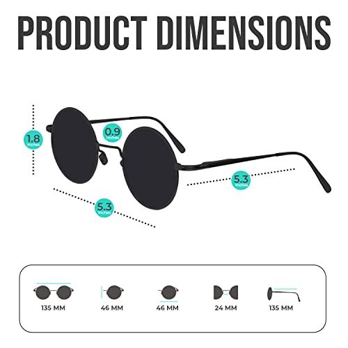 SunnyPro Retro Round Sunglasses Small Colored Lens Hippie Glasses3