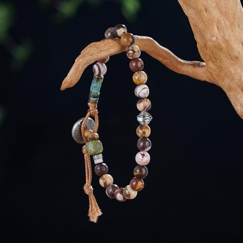 Image of Plumiss Women Boho Handmade Natural Stone Crystal Leather Bead Wrap Bracelets Collection