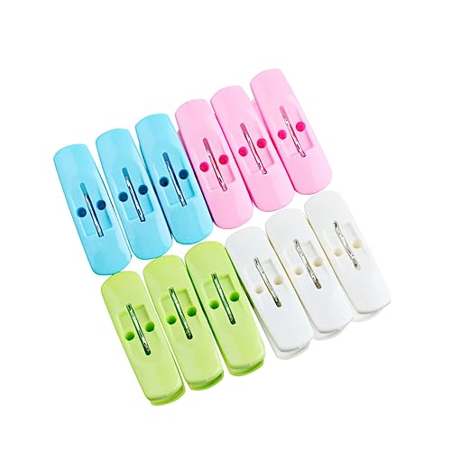 Outanaya 12個入り 防風プラスチック晒衣?子 すべり止め洗濯バサミ 衣類用クリップ ソックス ブランケット 下着対応 防風機能付き