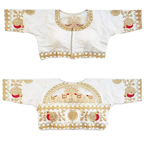 Image of Pujia Mills women's embroidery handwork design bridal blouse