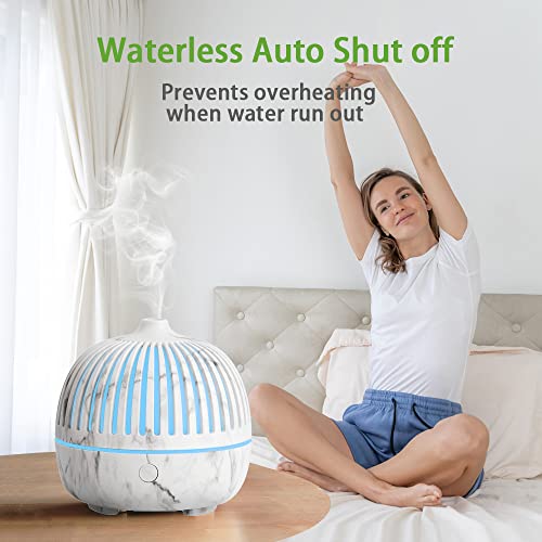 Small Essential Oil Diffusers, Aroma Diffuser For Essential Oils，Mini Diffusers Ultrasonic Humidifier 180Ml White Marble 2 Mist Modes 7 Colors Auto-Off Usb Cord Fragrance Diffuser For Home Room Office #TOP2