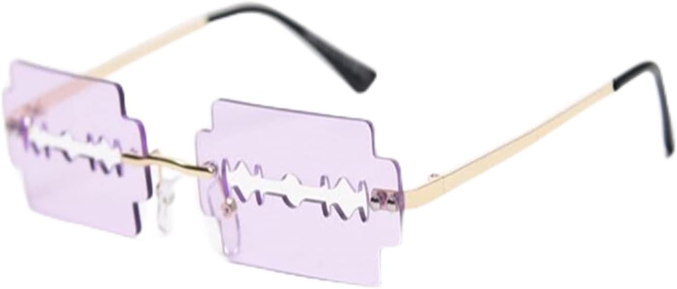 Fashionable Borderless Sunglasses for Women Personalized Trend Blade Sunglasses for Men Driving Glasses