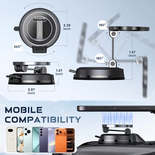 Beniduck Magnet Phone Holder for Car & Desk, Strong Magnetic Phone Mount with Secure Lock, Universal 360° Rotatable Phone Stand for Dashboard, Glass, Table, Compatible with All Cell - image 6