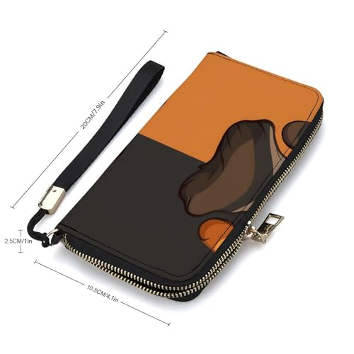 Bear Claw Mark Leather Wallet Fashion Bifold Purse Long Pouch with Wrist Strap for Men Women2