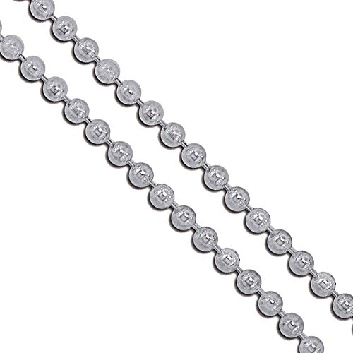 Stainless Steel Military Ball Bead Chain 3mm Dog Tag Link Pallini Necklace 36"