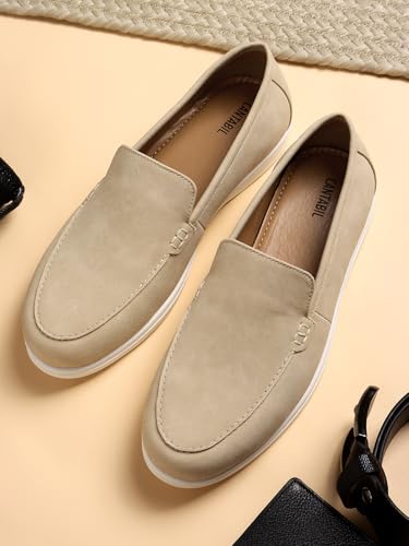 Image of Cantabil Casual Loafers Shoes for Men l Lightweight & Comfortable with Cushioned Insole PU Upper TPR Sole Lace-Up on Closure (P MFTW00139)