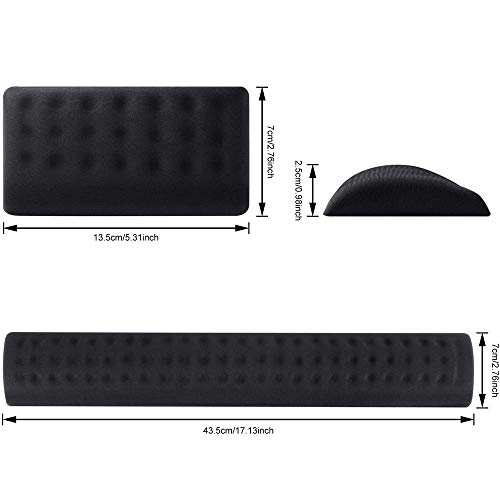 Ergonomisches Tastatur- und Maus-Handgelenkauflage-Set, Memory-Schaum-Unterstützung mit rutschfester Unterseite für komfortables Spielen, Büro und Heimcomputer
