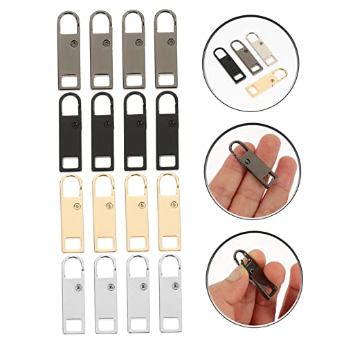 TEHAUX Zíper 16Pcs Puxador De Zíper Acessórios De Acessórios De Bolsa Etiquetas De Metal Zíper Cabeç
