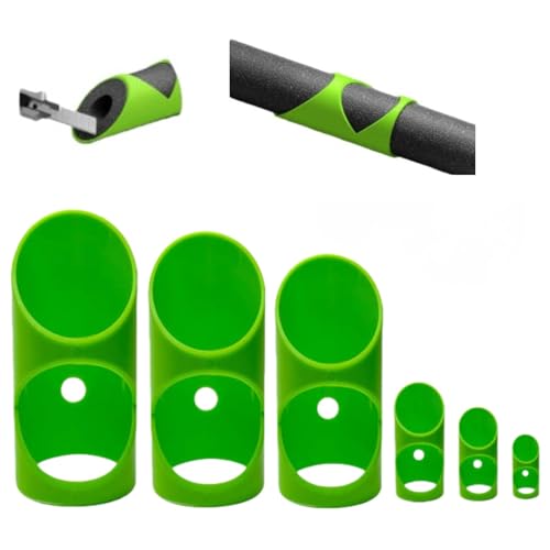 6PCS Pipe Insulation Cutting Guide Set, Foam Pipe Cutter Tool for 15mm–53mm Pipe Insulation, Precision Insulation Cutting Fixture for HVAC Plumbing Home & Commercial Use (Green)