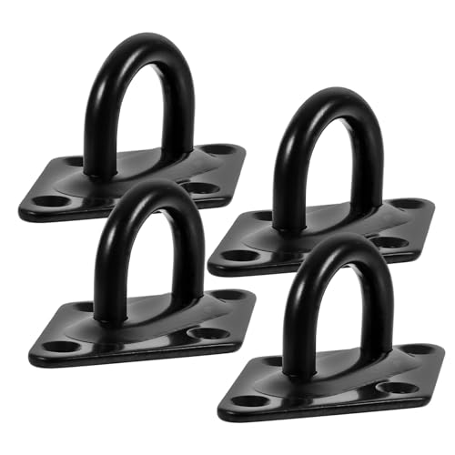 HEMOTON 4 Piezas Gancho muro manos montar pequeño placa ocular resistente placa del ojo de la almohadilla Acero inoxidable Black
