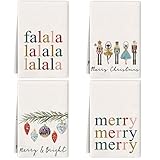 RUIZHUO 4PCS Christmas Kitchen Towels Dish Towel Xmas Nutcrackers Quick Drying Dish Cloth Hand Towels Home Decor for Kitchen and Bathroom Decoration Housewarming Gifts 24x16 Inch