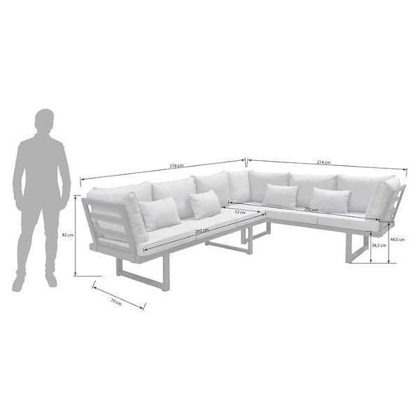 OUTLIV. Ecklounge Broome mit Relaxfunktion Grau