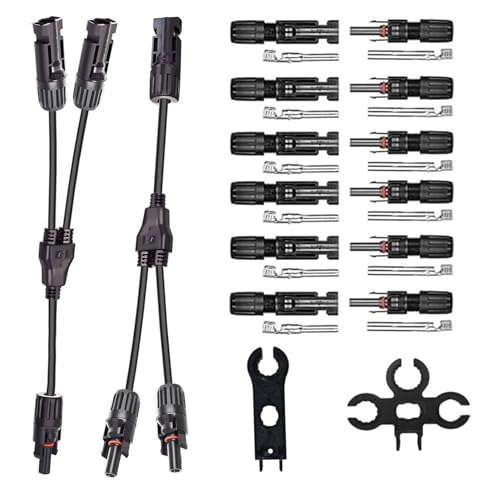 QeeHeng Solar Connectors Y Branch Parallel Adapter kits with 6 Pairs ...