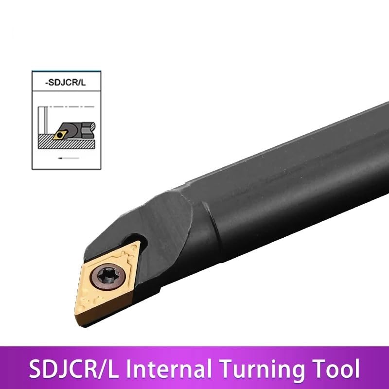1pc S12M-SDJCR07 S16Q-SDJCR11 S32T-SDJCR11 Internal Turning Tool Holder Carbide Inserts 10pcs DCMT SDJCR/L CNC Lathe Cutting Tools(NO Cutter bar,DCMT11T308 TC9170)