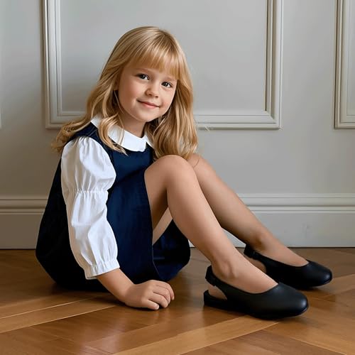 Hehainom Girls Dress Shoes Slingback Flats Round Toe Toddler Little Kids Sandals Summer Flower Girl Communion Church Shoes2