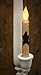 Set of 2 Primitive Battery Operated Wax-Dipped Taper LED Candles with Black Star on Side