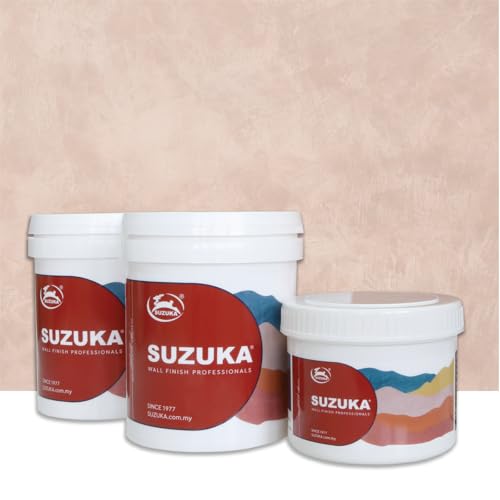 SUZUKA Strato Texture Paint SVL-425 Limewash Effect Matte Wall - Lime Plaster Venetian Interior Paint Primer and Wax Top Coat included Mauve Chalk