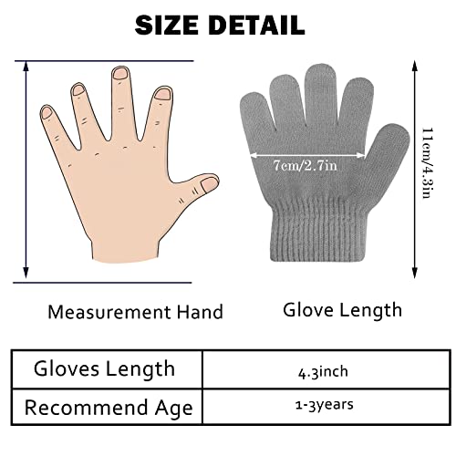 Image of ONESING 6 Pair Baby Gloves Toddler Gloves Toddler Winter Gloves Kids Gloves Winter Stretchy Knit Gloves for Kids Boys Girls