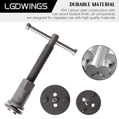 Lgdwings 26Pcs Heavy Duty Disc Brake Piston Caliper Compressor Rewind Tool Set Wind Back Tool Kit For Brake Pad Replacement Reset, Fits Most American, European, Japanese Autos #TOP4