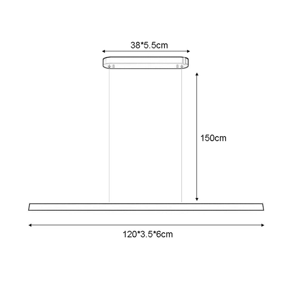 Lampada a Sospensione LED dimmerabile da soffitto lineare Minimalista, Lampada a Striscia Lunga per Isola Cucina, Tavolo da Pranzo Ufficio con Telecomando