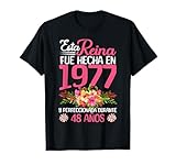 48 Años Regalo de Cumpleaños Mujer Hecha En 1977 48 Años Camiseta