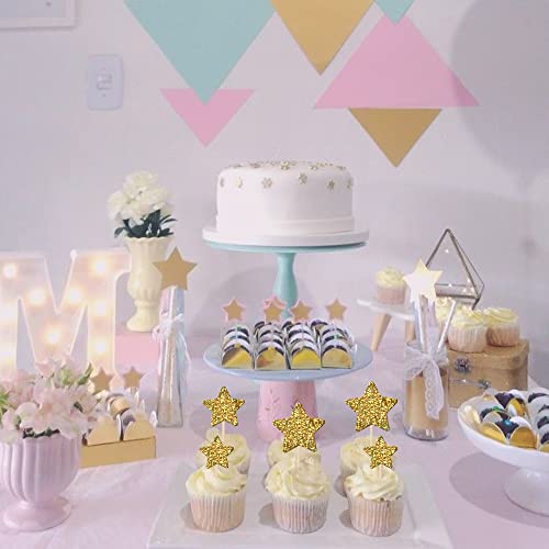 30 Pcs Gold Little Star Cupcake Toppers Glitter Twinkle Star Cupcake Picks Baby Shower Cake Decorations For Wedding Engagement Bridal Shower Kids Birthday Party Supplies Mixed Size #TOP4