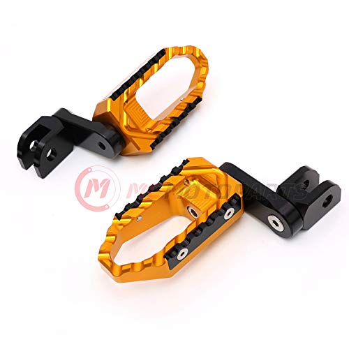 Mc Motoparts Gold 40Mm Lowering Front Wide Touring Footpegs Compatible With Bonneville Se 01-13 T100 Carb 02-05 #TOP9