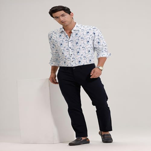 Image of BASICS Premium Cotton Stretch Formal Trousers for Men | Office Pants