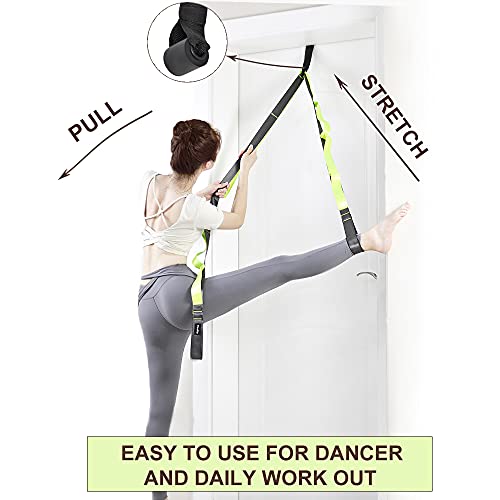 Tieship Yoga Strap - Stretch Strap, Physical Therapy Equipement, Exercise Strap, 12 Loops Strap With Door Anchor For Yoga, Pilates, Dance, Physical Therapy, Workout Warming Up And Gymnastics., Green #TOP4