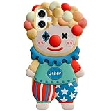 SGVAHY Case for iPhone 17 Cute Kawaii 3D Cartoon Clown Soft Silicone Bumper Shockproof Cover Protective Case for Kids Girls