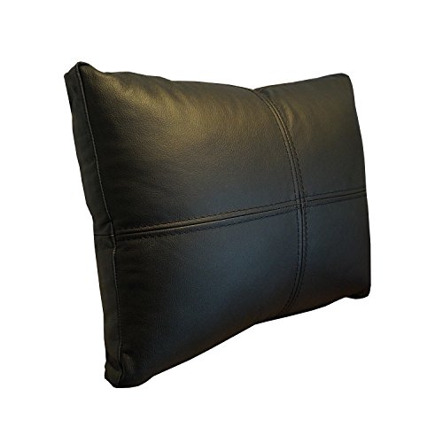 Quattro Meble Echt Lederkissen Schwarz Sofa Deko Kissen Echtleder Rückenkissen Rindsleder Leder Modell P&Z4el (30 x 50 cm)