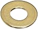 Brass Flat Washer, Plain Finish, No. 6 Screw Size, 0.14" ID, 5/16" OD, 0.025" Thick (Pack of 100)