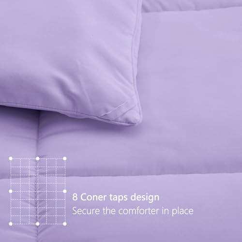 Image of TEXARTIST Premium 2100 Series King Comforter All Season Breathable Lavender Purple Comforter Soft 4D Spiral Fiber Quilted Down Alternative Duvet Insert with Corner Tabs Luxury Hotel Style (90 inchx106 inch)