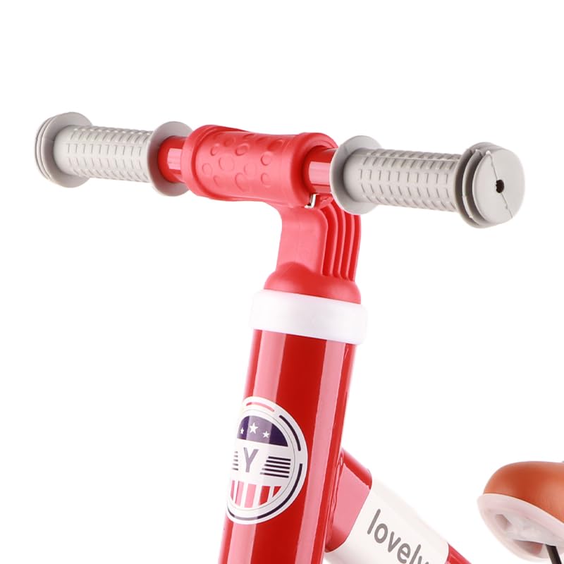 FTVOGUE Patinete de Equilibrio para Niños, Triciclo Ajustable de 4 Ruedas para Niños y Niñas, Ruedas EVA para una Conducción Suave, Diversión Al Aire (Rojo)