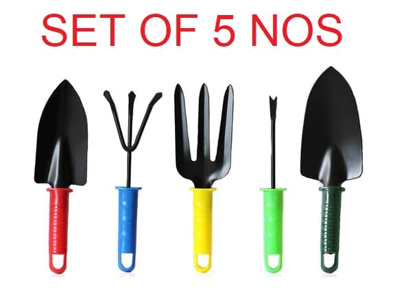 DEBs CARE Gardening Hand Tool Kit for Home Gardening (Hand Cultivator, Hand Fork, Big Hand Trowel, Small Hand Trowel, Hand Weeder, Garden Hand Gloves, Pruner) Pack of 7