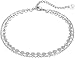 LXX Bijoux Coupperie de chapelure de câble de Monnaie de 4 mm de Cheville de Chair de pièce de 4 mm de Chariot for Femmes for Femmes Bracelet de Cheville Femme (Color : Silver Color)