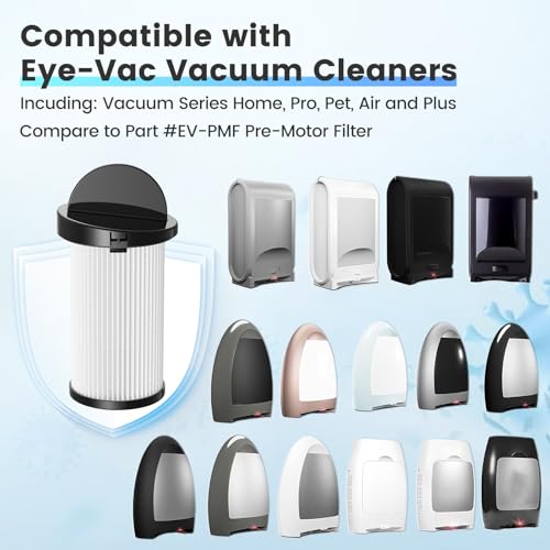 Image of HEPA Pre-Motor Filter Compatible with EyeVac Home, Pro, Pet, Air, Plus and NeoVac Elite Touchless Stationary Vacuum For Eye-Vac Filter Replacement Part # EV-PMF, 4 Pack