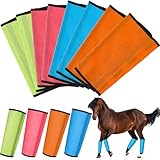 Bulyoou Set of 16 Mesh Fly Boots for Horse Breathable Mesh Horse Boots Protective Horse Leg Wraps Horse Leggings for Preventing Flies and Mosquitoes Bites (Orange, Light Pink, Blue, Dutch Green)