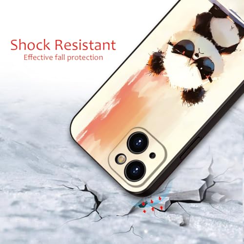 Cute Panda with Sunglasses for iPhone 14 Case- Cartoon Soft Shockproof Cover for Girls & Women & boy & Men(B1- Cool Panda with Sunglasses)