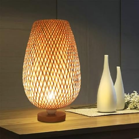 GUANSHAN Bamboo Woven Zen Table Lamp Cover