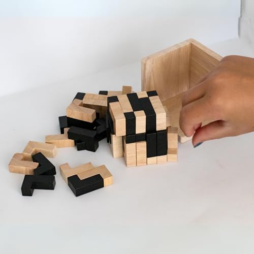 Four Brothers 1107 Wooden Brain Teaser Puzzle Cube: Cool Office Gadgets thumb #3