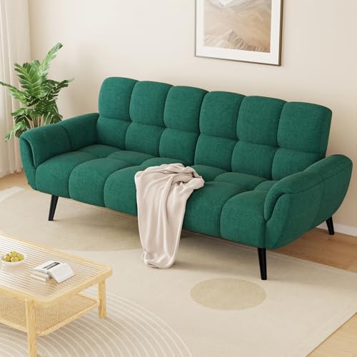 JIEXI Sofa Mit Schlaffunktion, Klappsofa Sofa 3 Sitzer, 195x85cm Schlafsofa, Bequemes Geeignet Für Wohnzimmer, Schlafzimmer, Zimmer, Büro(Grau)