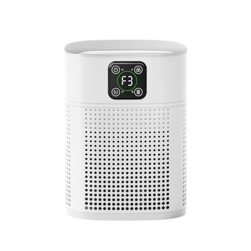 HY1800 Pro Air Purifier for bedroom, for Home Large Room 1080 sqft with 360°Air Inlet, 3 Speeds, 9 timer, Energy Saving 12W for Home, Office, Living Room for Smoke Pollen Pet Dander Odor White