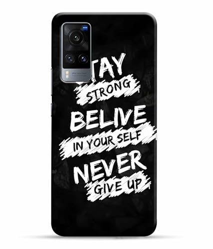 Image of Stay Strong Motivation Quotes Printed Hard Back Case Cover & Compatible for Vivo X60 5G | Vivo X60 | V2045 (Multicolor) - D1810