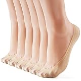 WISVOOO 3-6 Pairs No Show Socks Women Nylon Ultra Low Cut Non-Slip Thin Liner Socks Invisible Hidden