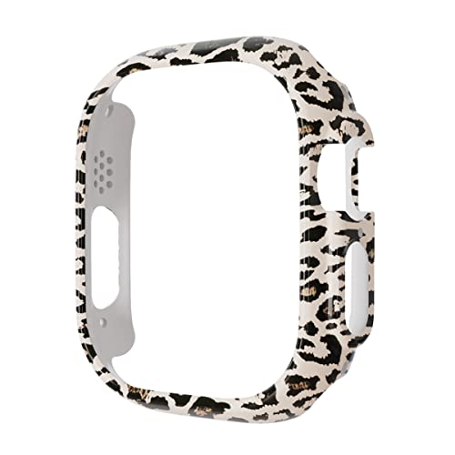 Coque PC Apple Watch 8 Ultra 49 mm anti-rayure cadre creux transparent or rose