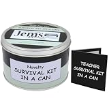Originale kit di sopravvivenza in lattina, a tema “insegnante”Divertente regalo, per ringraziare il tuo docente, personalizzabile-, Black/Mint, Approx 10cm x 6cm
